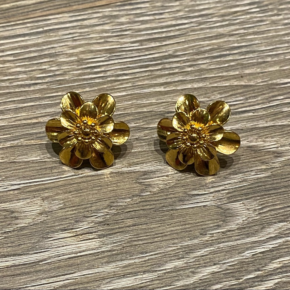 C. Wonder Gold Floral Statement Earrings